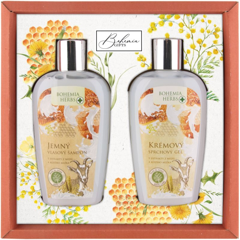 Bohemia Herbs Med a Kozí mléko sprchový gel 250 ml + šampon na vlasy 250 ml dárková sada