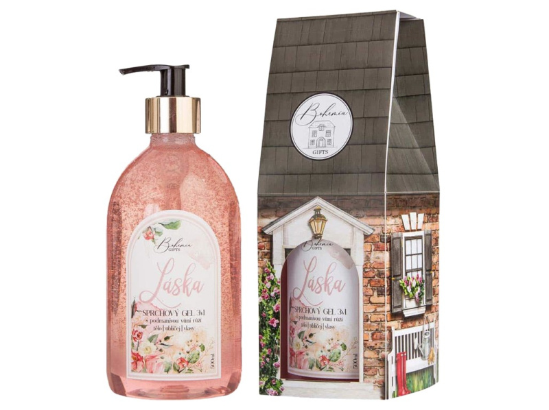 Bohemia Gifts & Cosmetics Domeček Láska sprchový gel 3 v 1 500 ml
