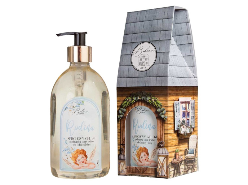 Bohemia gifts Sprchový gel 3v1 s vůní pivoňky – domeček rodina 500 ml
