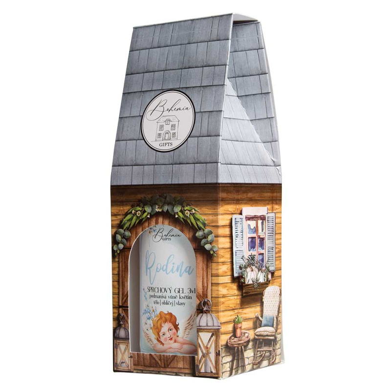 Bohemia gifts Sprchový gel 3v1 s vůní pivoňky – domeček rodina 500 ml
