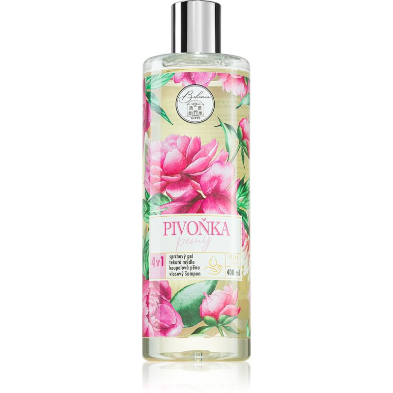 Bohemia Gifts & Cosmetics Flower Line Peony mycí gel na tělo a vlasy 400 ml