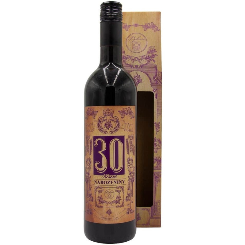 Dárkové červené víno pro muže k 30. narozeninám
