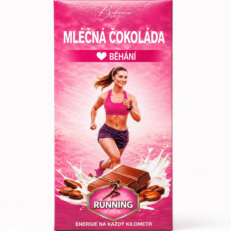 Dárková mléčná čokoláda 100 g BĚHÁNÍ (žena)