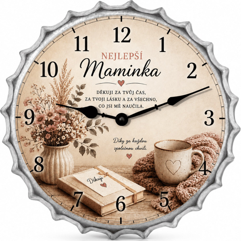 Dárkové hodiny 35 cm – Maminko, děkuji za tvůj čas