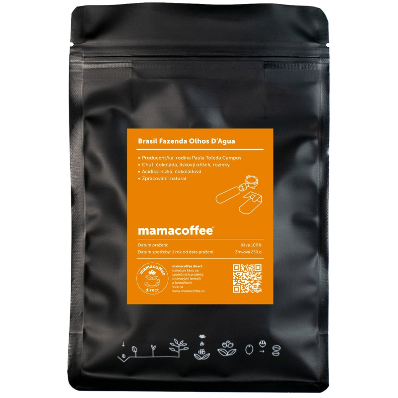 mamacoffee Brasil fazenda Olhos D'Agua espresso zrnková káva
