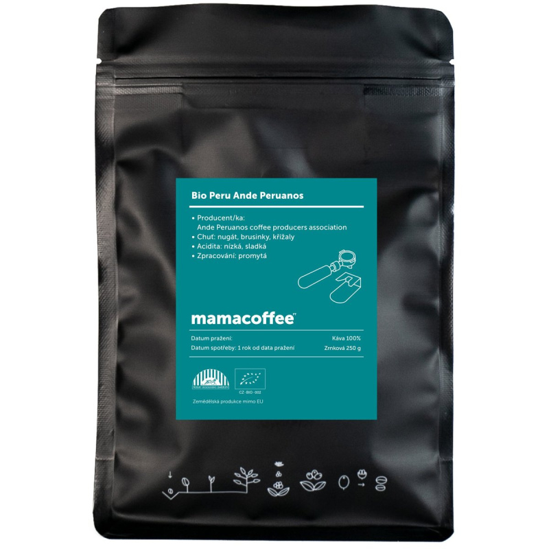 mamacoffee BIO Peru Ande Peruanos espresso zrnková káva