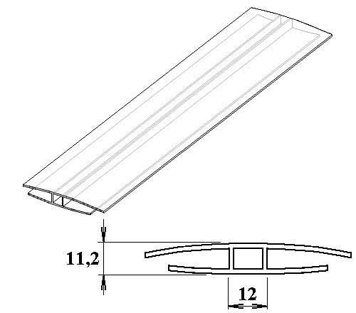 Polykarbonátový H-profil 8 mm 6m PK117-205