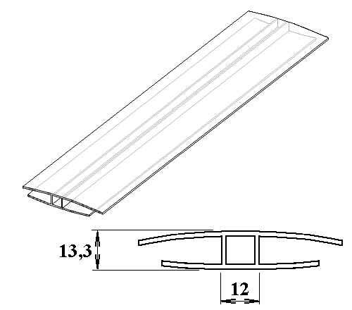 Polykarbonátový H-profil 10 mm 6m PK118-205