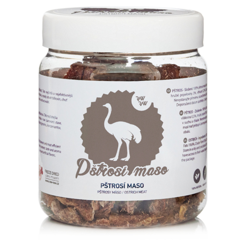 Raw Raw pochoutka mrazem sušené Pštrosí maso 90 g