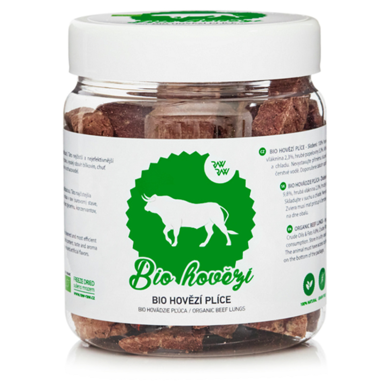 Raw Raw pochoutka mrazem sušené BIO Hovězí plíce 50 g