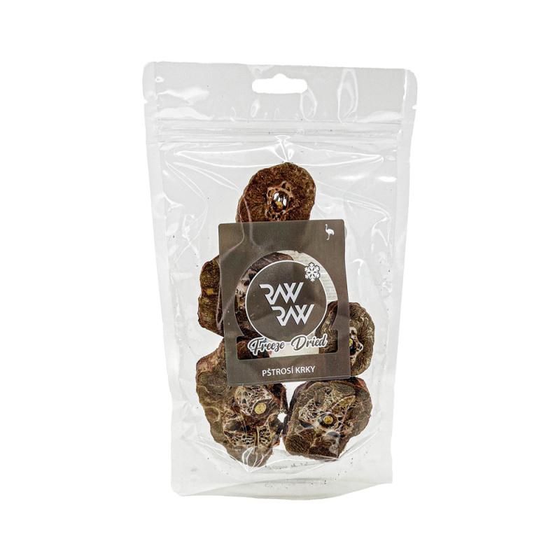 Raw Raw pochoutka mrazem sušené Pštrosí krky 60 g
