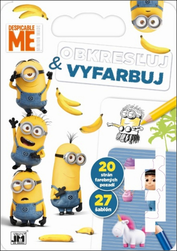 Obkresľuj a vyfarbuj - Mimoni (27 šablón, 20 strán farebných pozadí) - kniha z kategorie Kreslení