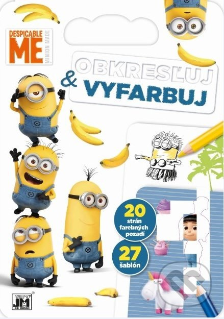 Obkresľuj a vyfarbuj - Mimoni (27 šablón, 20 strán farebných pozadí) - kniha z kategorie Kreslení
