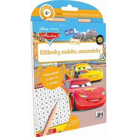 Křížovky, sudoku, osmisměrky s tužkou Auta/Cars 15x21cm