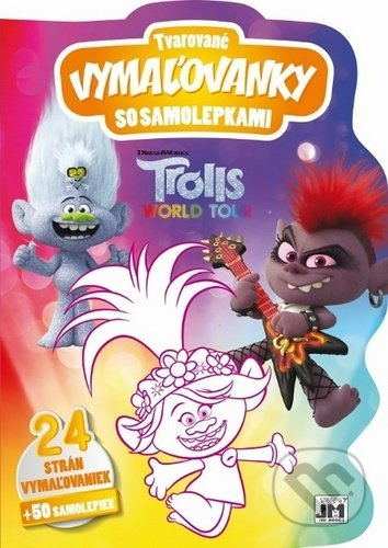 Tvarované vymaľovanky so samolepkami: Trolls (24 strán vymaľovaniek + 50 samilepiek) - kniha z kategorie Omalovánky, vystřihovánky, papír