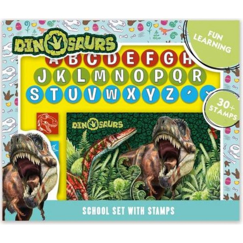 Školní set s razítky - Dinosauři