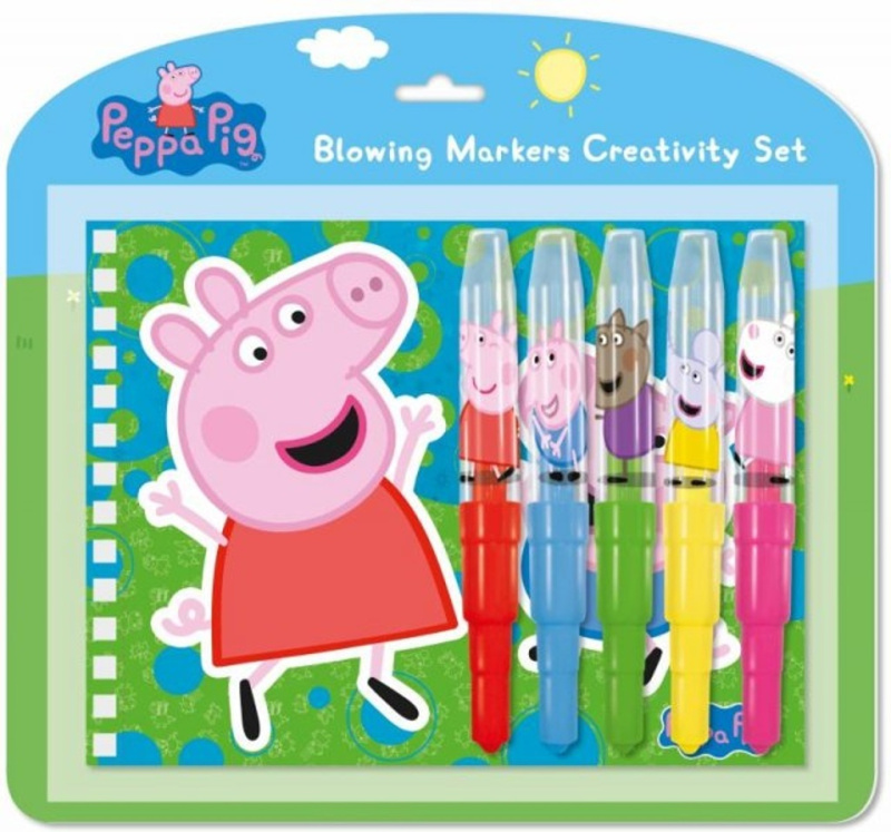 Set s foukacími fixy a notesem Prasátko Peppa