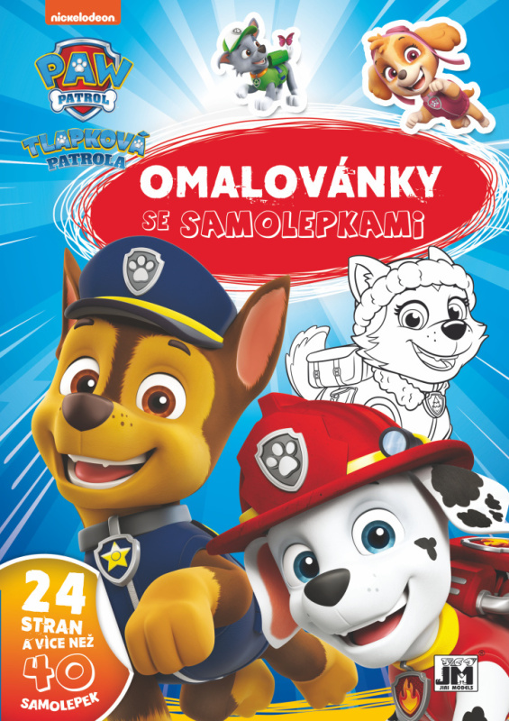 Omalovánky se samolepkami A4 Paw Patrol/Tlapková patrola  21x30cm