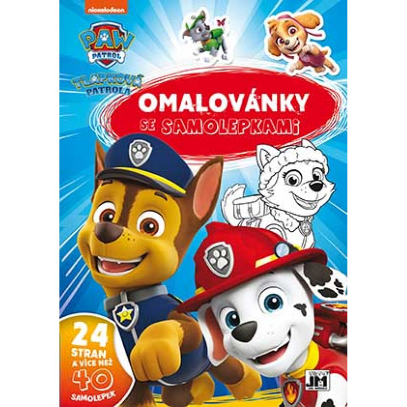 Omalovánky se samolepkami A4 Paw Patrol/Tlapková patrola  21x30cm