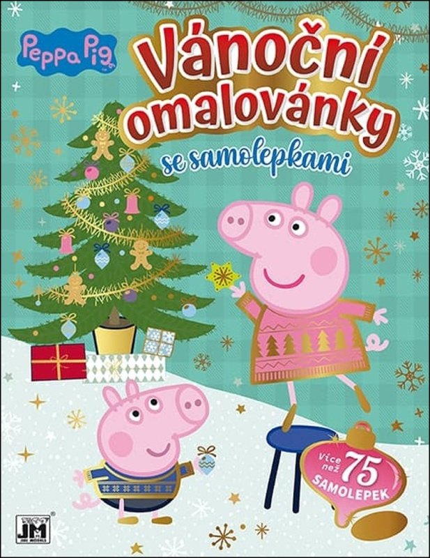 Vánoční omalovánky se samolepkami - Peppa Pig