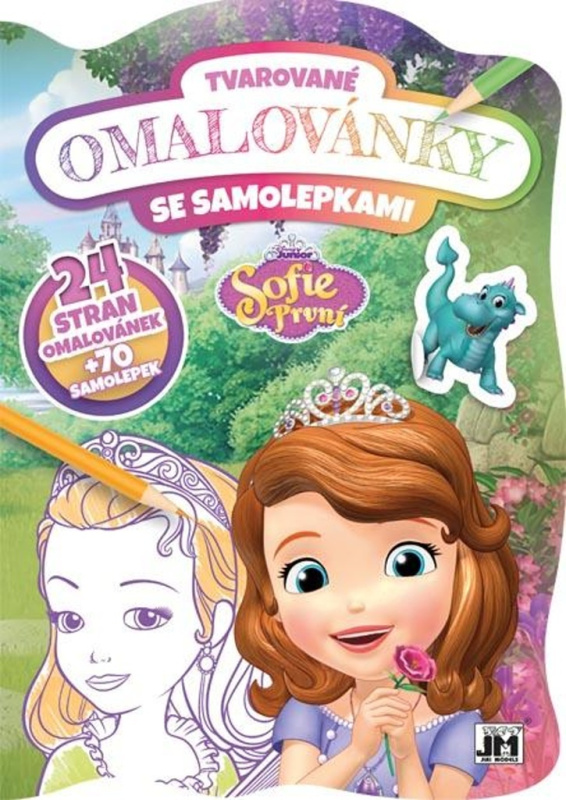 Tvarované omalovánky se samolepkami - Sofie první
