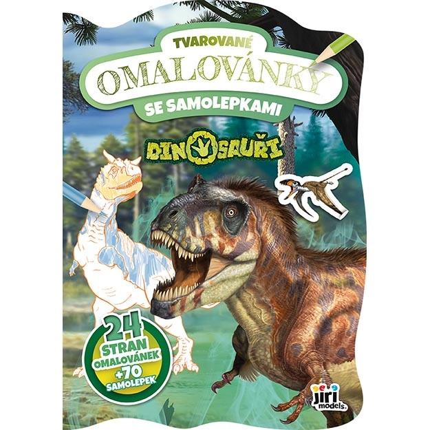 Tvarované omalovánky se samolepkami - Dinosauři