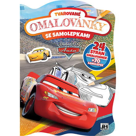 Tvarované omalovánky se samolepkami - Auta