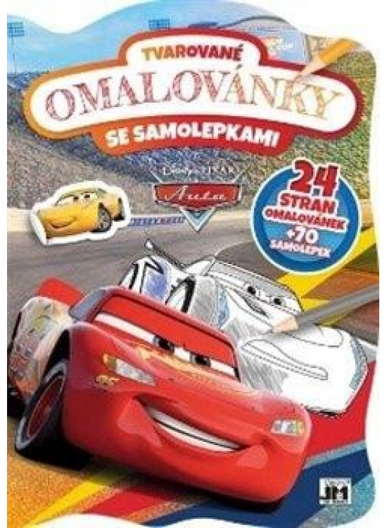 Tvarované omalovánky se samolepkami - Auta
