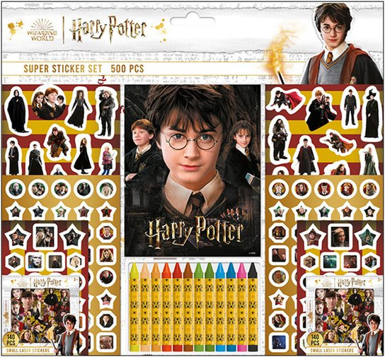 Jiri Models Samolepkový set s omalovánkami a voskovkami 500 ks Harry Potter