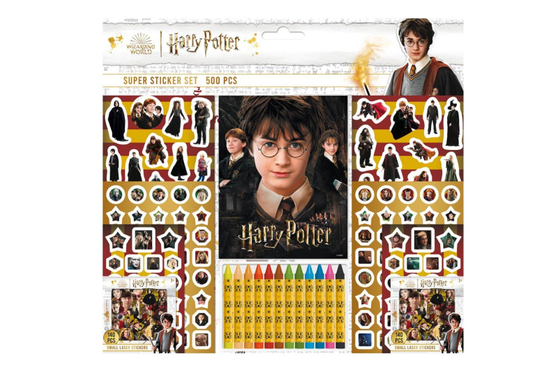 Jiri Models Samolepkový set s omalovánkami a voskovkami 500 ks Harry Potter