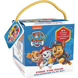 Pexeso na cesty s omalovánkami Tlapková patrola/Paw Patrol v krabičce 12x12cm