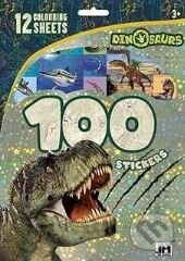 100 samolepek s omalovánkovými listy - Dinosauři