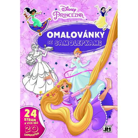 Omalovánky A4 se samolepkami - Disney Princezny