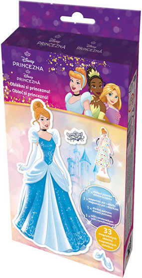 Magnetické oblékání s omalovánkou - Disney Princezny
