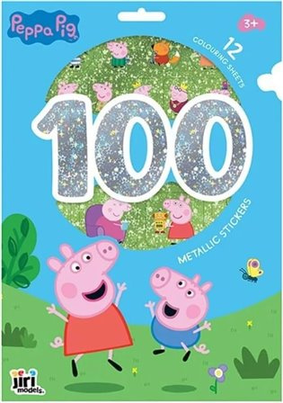 100 metalických samolepek s omalovánkovými listy: Prasátko Peppa - kniha z kategorie Omalovánky, vystřihovánky, papír
