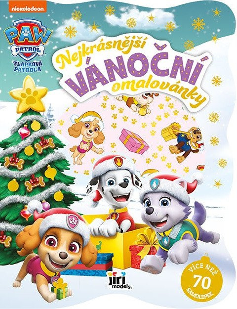 Nejkrásnější vánoční omalovánky se samolepkami Tlapková patrola holky