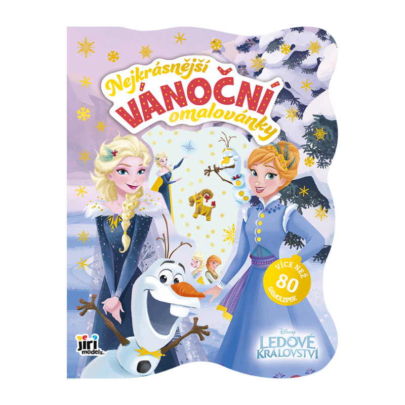 JIRI MODELS Nejkrásnější vánoční omalovánky se samolepkami Ledové království