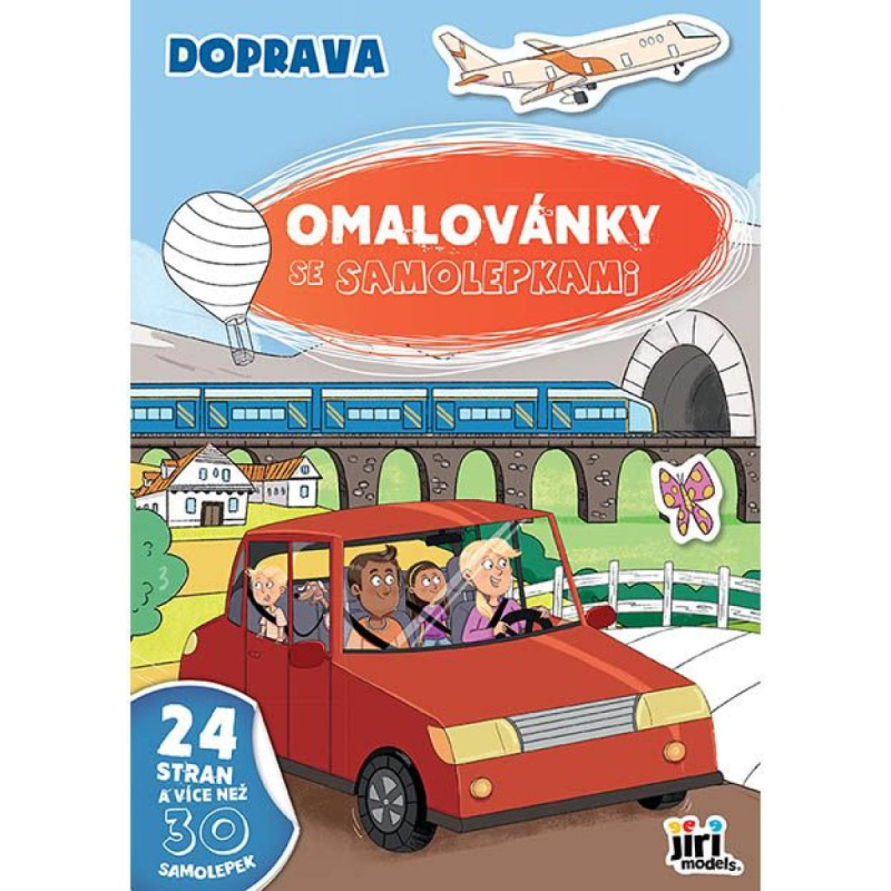 Omalovánky A4 se samolepkami Doprava