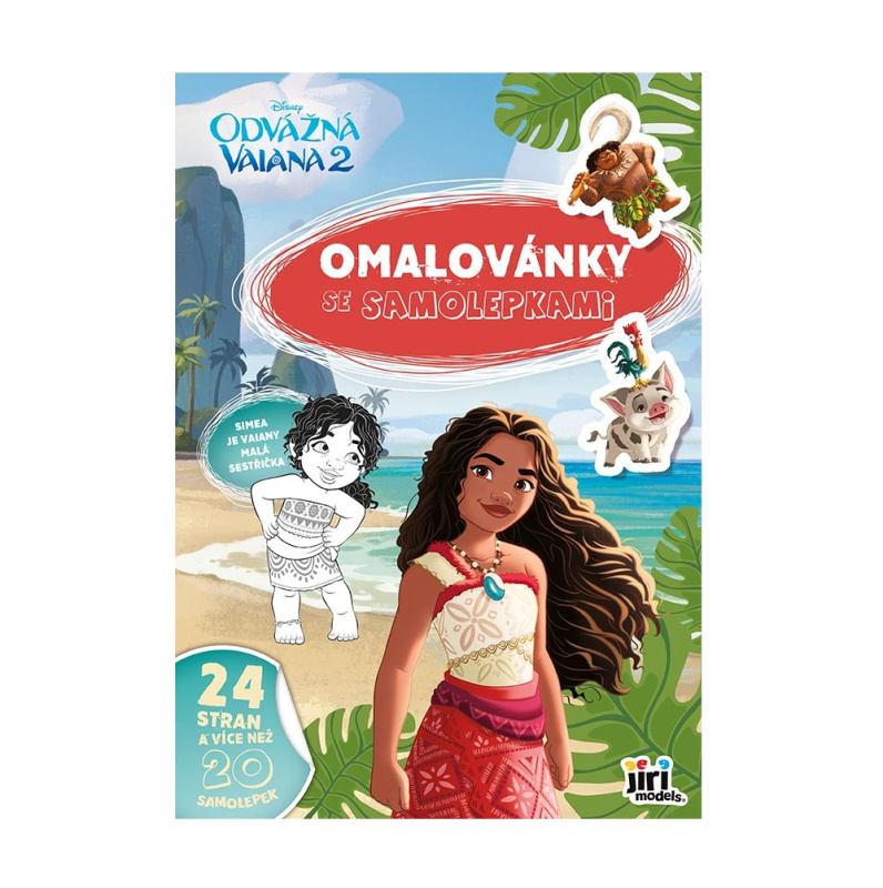 Omalovánky A4 se samolepkami Vaiana 2