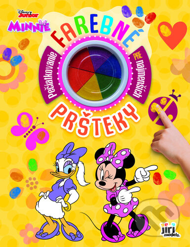 barevné prstové barvy s knížkou minnie mouse