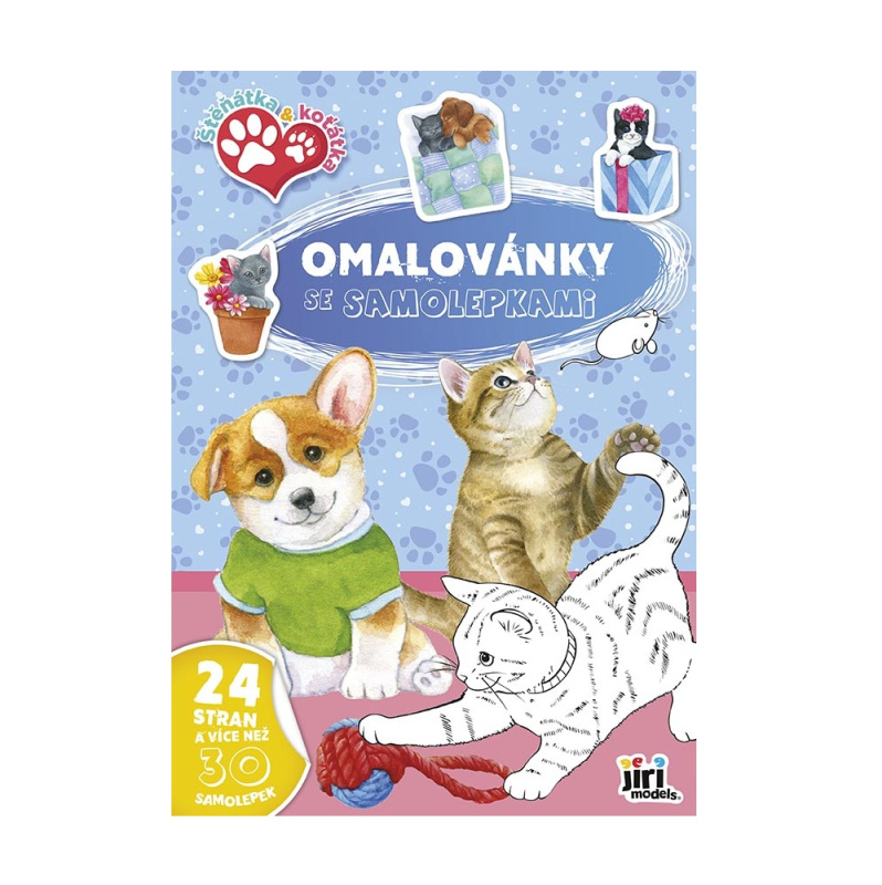 Omalovánky A4 se samolepkami Štěňátka a koťátka