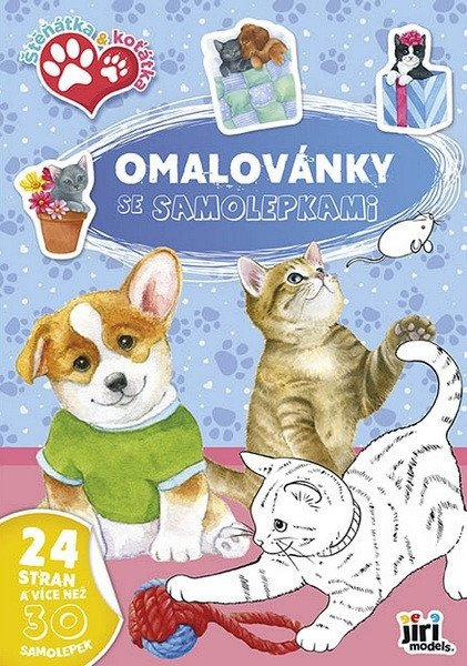Omalovánky A4 se samolepkami Štěňátka a koťátka