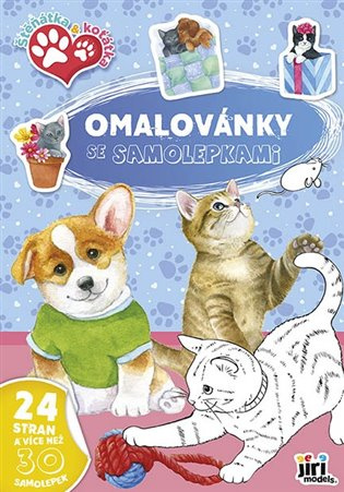 Omalovánky A4 se samolepkami Štěňátka a koťátka