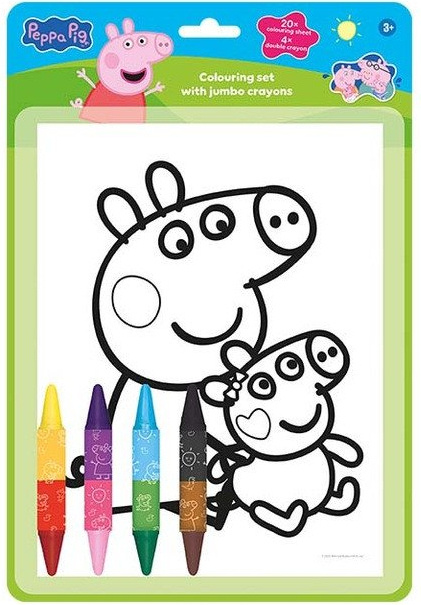 Prasátko Peppa - Omalovánkový set s oboustrannými voskovkami JIRI MODELS a. s.