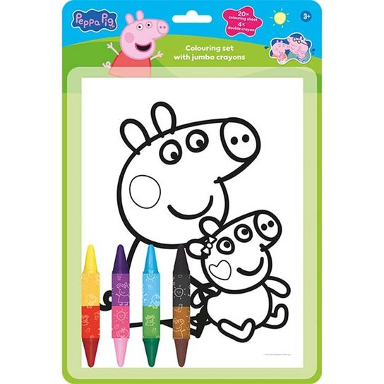 Prasátko Peppa - Omalovánkový set s oboustrannými voskovkami JIRI MODELS a. s.