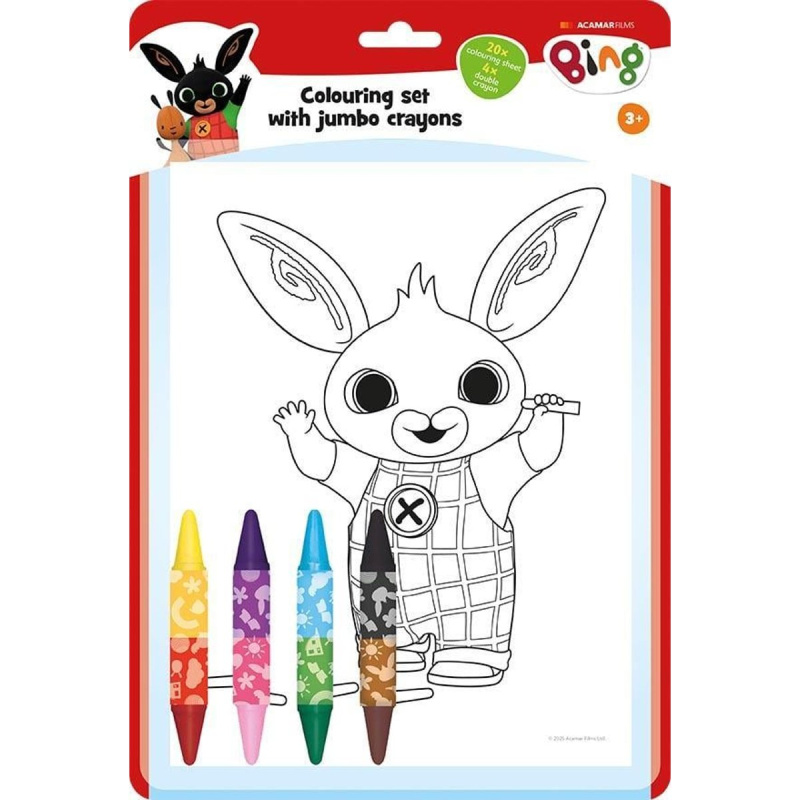 Omalovánkový set s oboustrannými voskovkami Bing