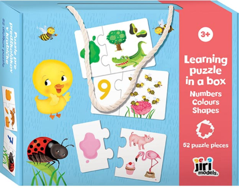 Puzzle pro předškoláky v krabičce: Čísla, barvy, tvary - puzzle z kategorie Naučné puzzle