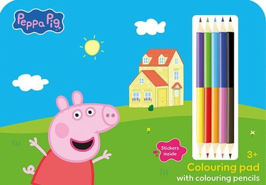Kreslící set s pastelkami Prasátko Peppa