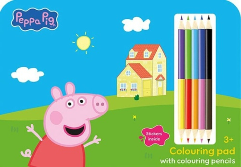Kreslící set s pastelkami Prasátko Peppa