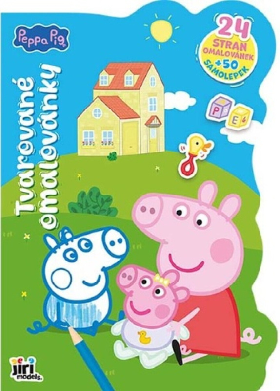 Tvarované omalovánky Prasátko Peppa se samolepkami - 1 kus